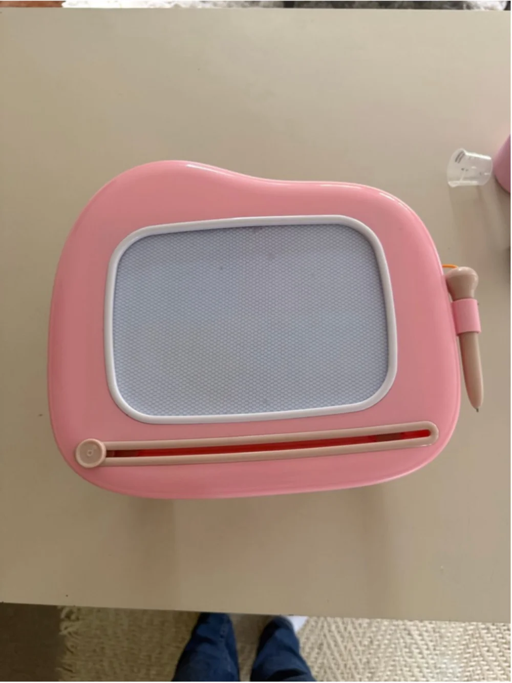 Girls Learning Toy Pink Beige Magnetic Drawing Board One Size